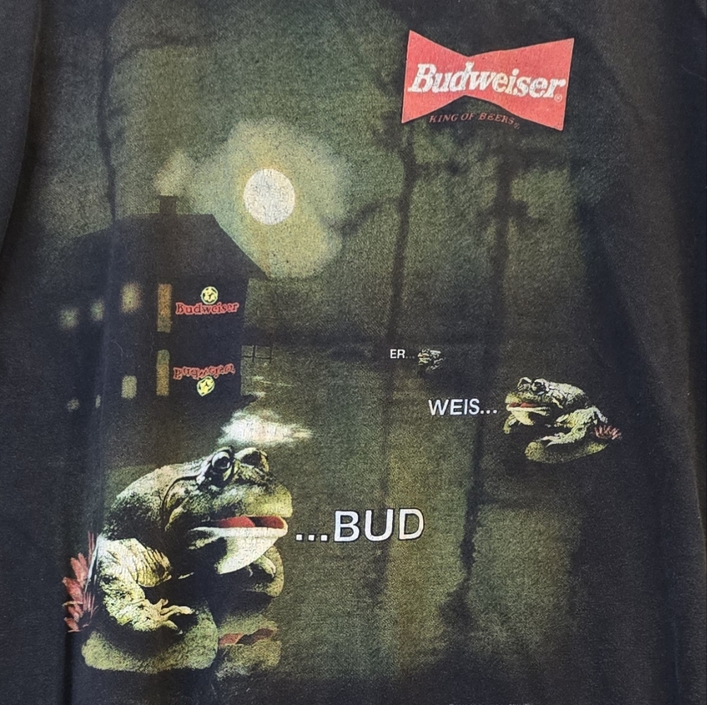 {XL} Vintage 90s Budweiser Frogs King Of Beer Stanley DeSantis Tee